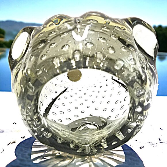 Italy Rare Murano Glass Bowl Barovier & Toso Bullicante Glass 60s - Picture 5 of 10